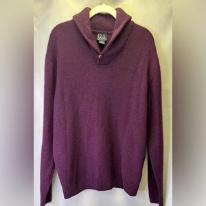 Jos A Bank Lambs Wool Blend Sweater Men's Shawl Neck Pullover Size X - Large
